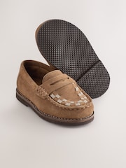 Tan Brown Standard Fit (F) Leather Loafers - Image 7 of 9