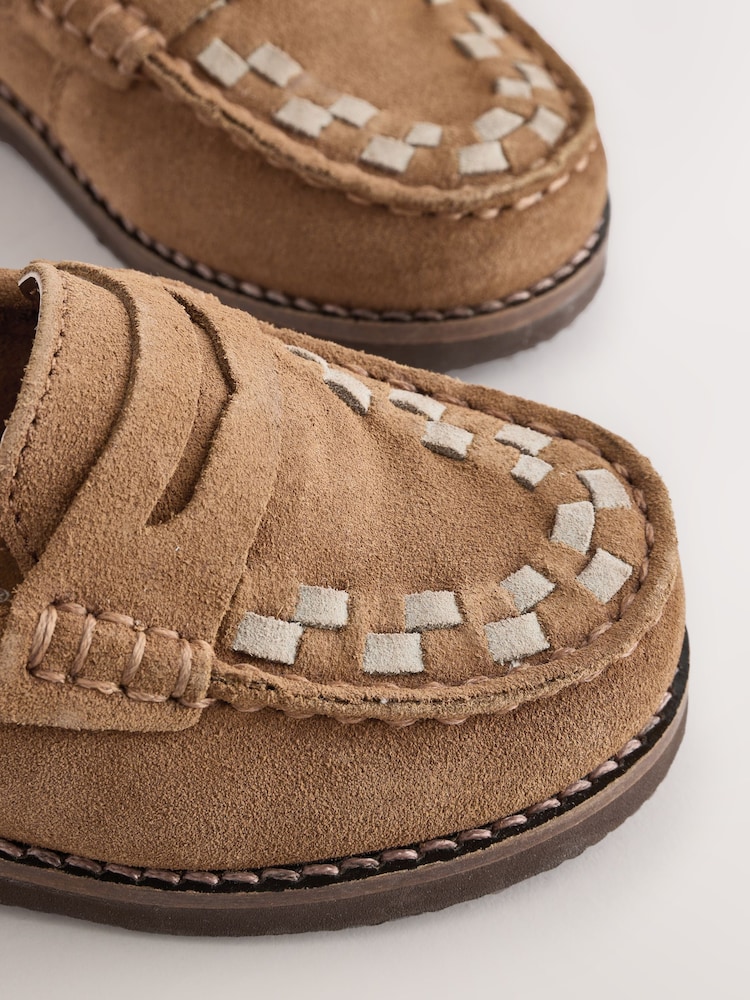 Tan Brown Standard Fit (F) Leather Loafers - Image 9 of 9