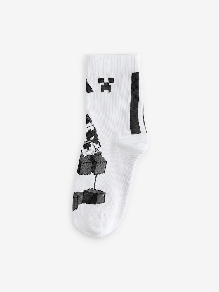 adidas Green Little Kids Minecraft Crew Socks 3 Pack - Image 2 of 4