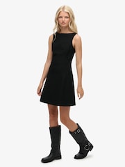 Superdry Black Scoop Neck Mini Dress - Image 4 of 6
