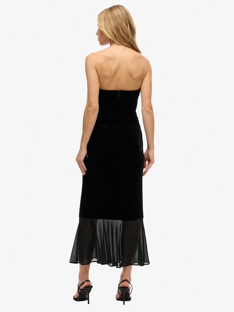 Buy Superdry Black Velvet Strapless Dress from Next USA