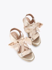 Carvela Gold Sorrento Scarf Wedge Sandals - Image 2 of 4
