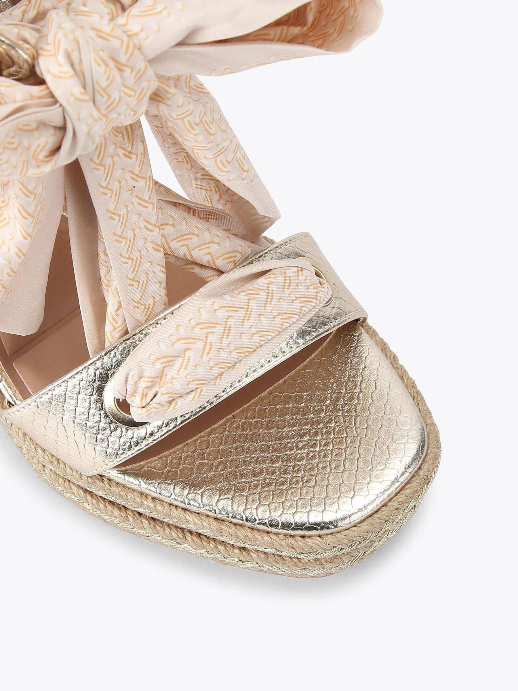 Buy Carvela Gold Sorrento Scarf Wedge Sandals from Next USA