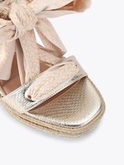 Carvela Gold Sorrento Scarf Wedge Sandals - Image 4 of 4