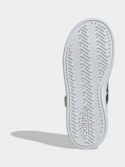 adidas White/Black Grand Court 3.0 Elastic Lace Kids Trainers - Image 7 of 9