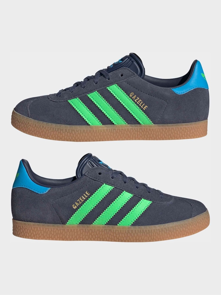 adidas Originals Gazelle Junior Trainers Blue US 4 Kids IH6466/3-