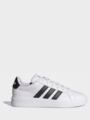 adidas White/Black Grand Court 3.0 Junior Trainers - Image 3 of 9