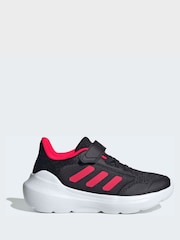 adidas Black/Red Tensaur Run 2.0 Hook and Loop Kids Trainers - Image 1 of 9