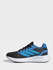 adidas Black/Blue Runfalcon 5 Lace Running Junior Trainers - Image 2 of 9
