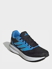 adidas Black/Blue Runfalcon 5 Lace Running Junior Trainers - Image 3 of 9