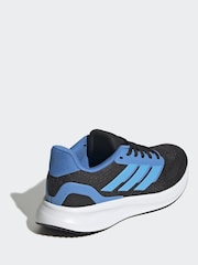 adidas Black/Blue Runfalcon 5 Lace Running Junior Trainers - Image 4 of 9