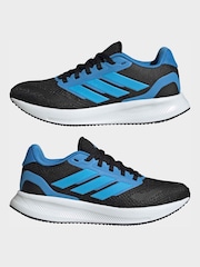 adidas Black/Blue Runfalcon 5 Lace Running Junior Trainers - Image 5 of 9