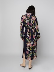 Raishma Blue Remy Floral Print Embroidered Midi Dress - Image 2 of 3
