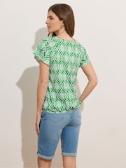 M&Co Blue Abstract Scoop Neck Top - Image 3 of 5