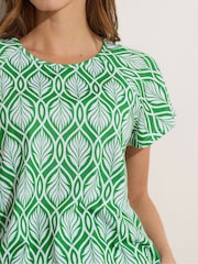 M&Co Blue Abstract Scoop Neck Top - Image 4 of 5