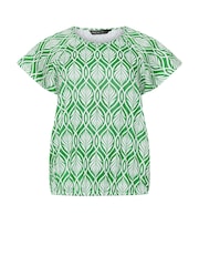 M&Co Blue Abstract Scoop Neck Top - Image 5 of 5