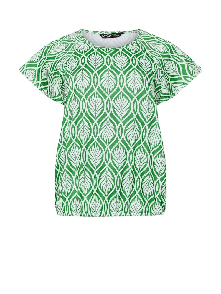 M&Co Blue Abstract Scoop Neck Top - Image 5 of 5