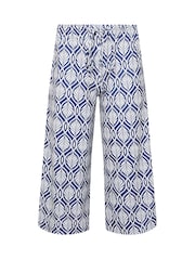 M&Co Blue Abstract Wide Leg Cullotte Trousers - Image 1 of 1