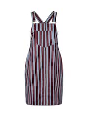 Yours Curve Blue Limited Stripe Denim Pinafore Dress - Image 5 of 5