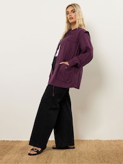 Yours Curve Purple Carpenter Jacket - Image 3 of 6