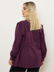 Yours Curve Purple Carpenter Jacket - Image 4 of 6