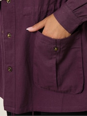 Yours Curve Purple Carpenter Jacket - Image 5 of 6