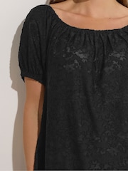 M&Co Black Burnout Scoop Neck Top - Image 5 of 6