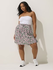 Yours Curve Black Limited Frilled Jersey Skirt - Image 2 of 5
