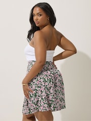 Yours Curve Black Limited Frilled Jersey Skirt - Image 3 of 5