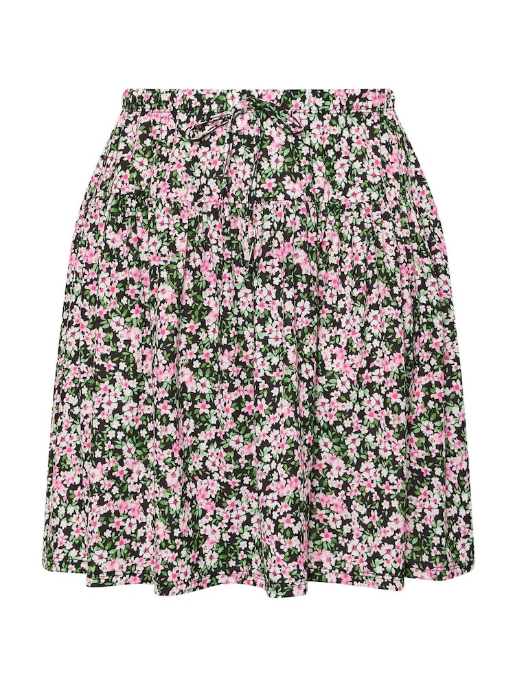 Yours Curve Black Limited Frilled Jersey Skirt - Image 5 of 5