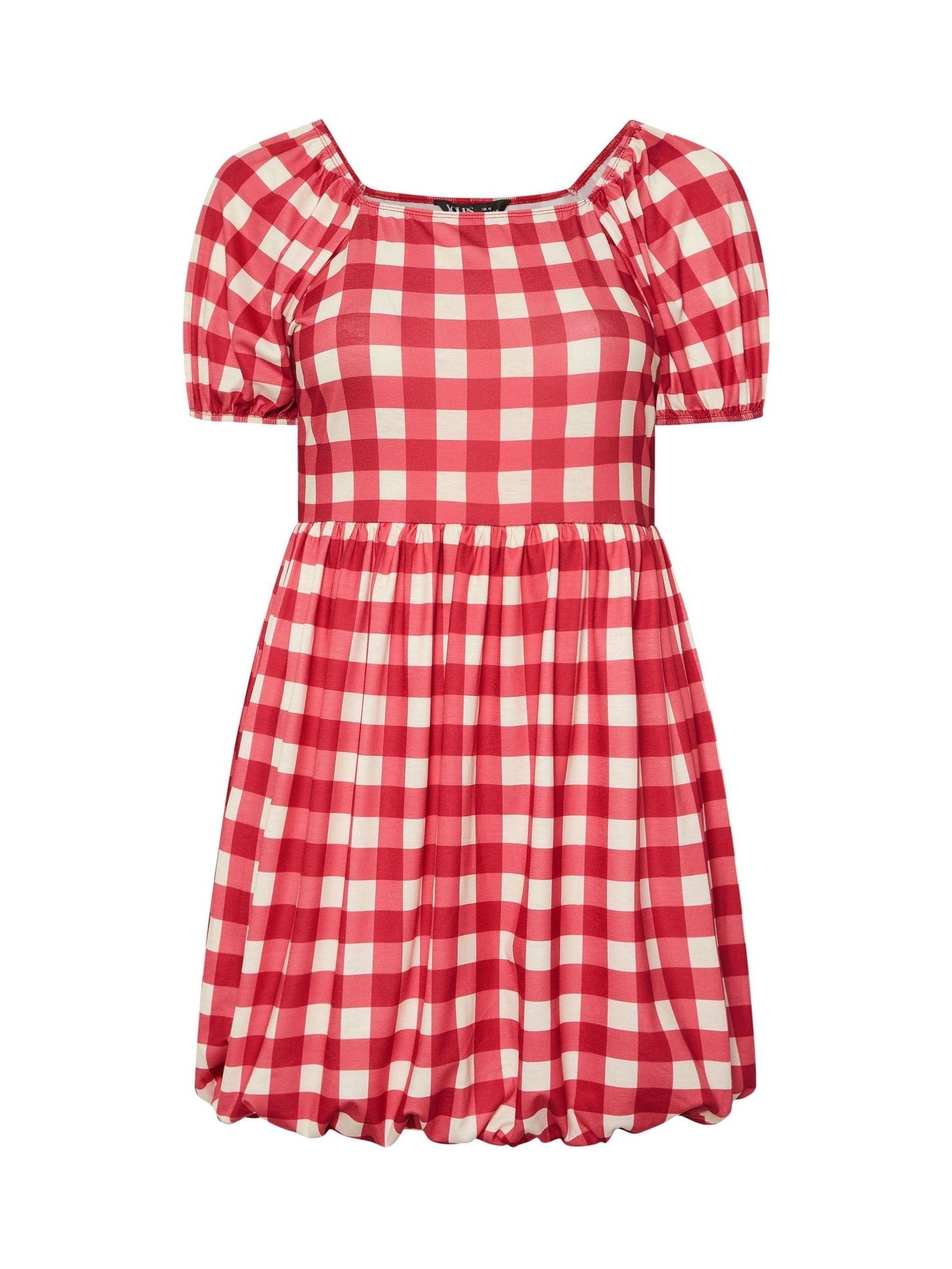 red gingham milkmaid dress Glamorous milkmaid corset mini dress in red gingham