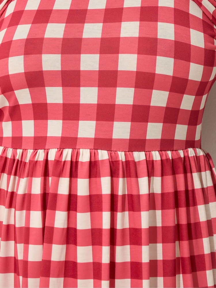 Vestido mini Yours Curve Limited com estampa Gingham e bolinhas - Imagem 6 de 6