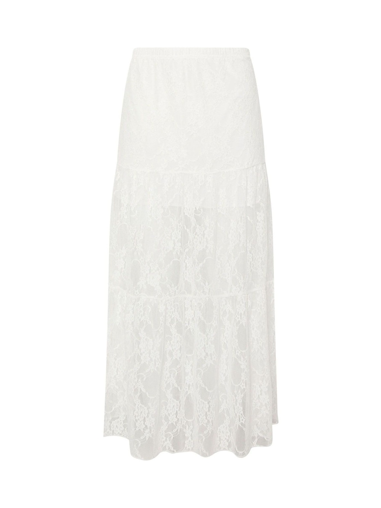 PixieGirl Petite White Maxi Lace Lined Skirt - Image 1 of 1