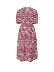 Yours Curve Red Notchneck Midaxi Dress - Image 5 of 5
