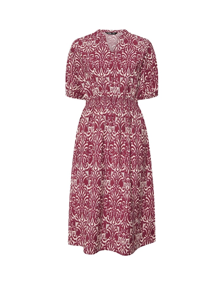 Yours Curve Red Notchneck Midaxi Dress - Image 5 of 5