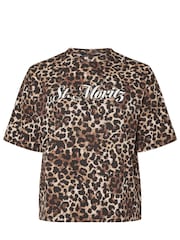 Yours Curve Black Limited Leopard Print T-Shirt - Image 6 of 6