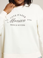Yours Curve Natural Monaco Detail Sweatshirt Shirt - Image 4 of 5