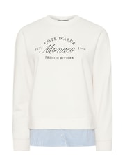 Yours Curve Natural Monaco Detail Sweatshirt Shirt - Image 5 of 5