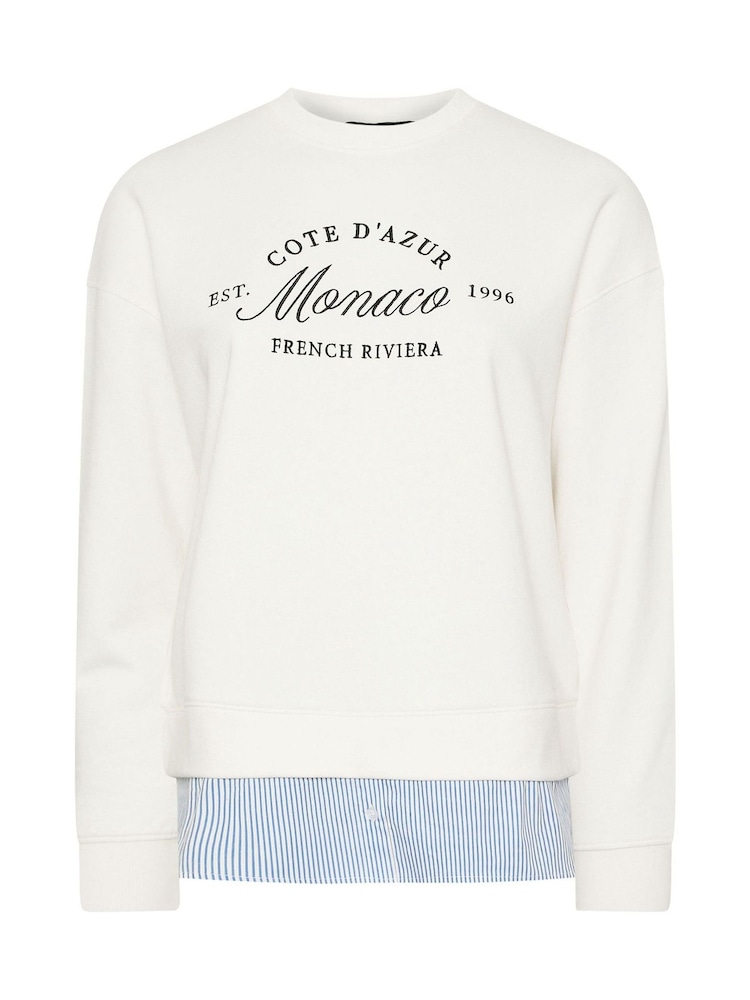 Yours Curve Natural Monaco Detail Sweatshirt Shirt - Image 5 of 5