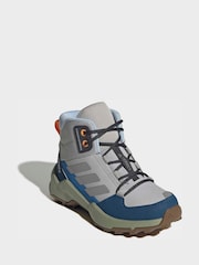 adidas Grey Terrex Ax4r Mid Hiking Kids Trainers - Image 10 of 11