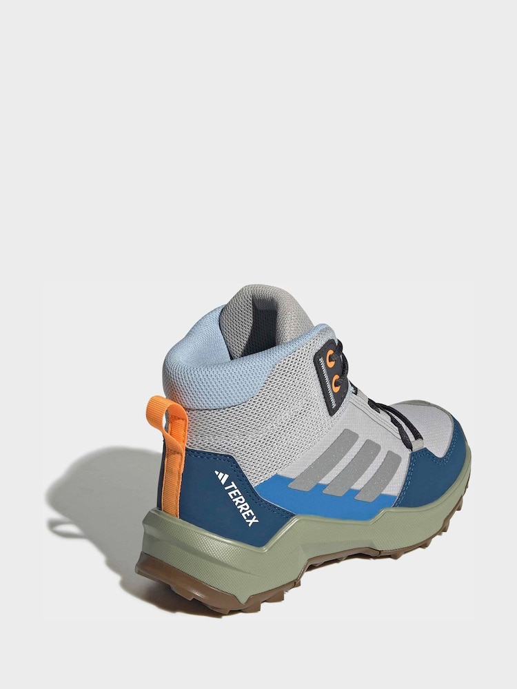 adidas Grey Terrex Ax4r Mid Hiking Kids Trainers - Image 11 of 11