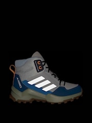 adidas Grey Terrex Ax4r Mid Hiking Kids Trainers - Image 6 of 11