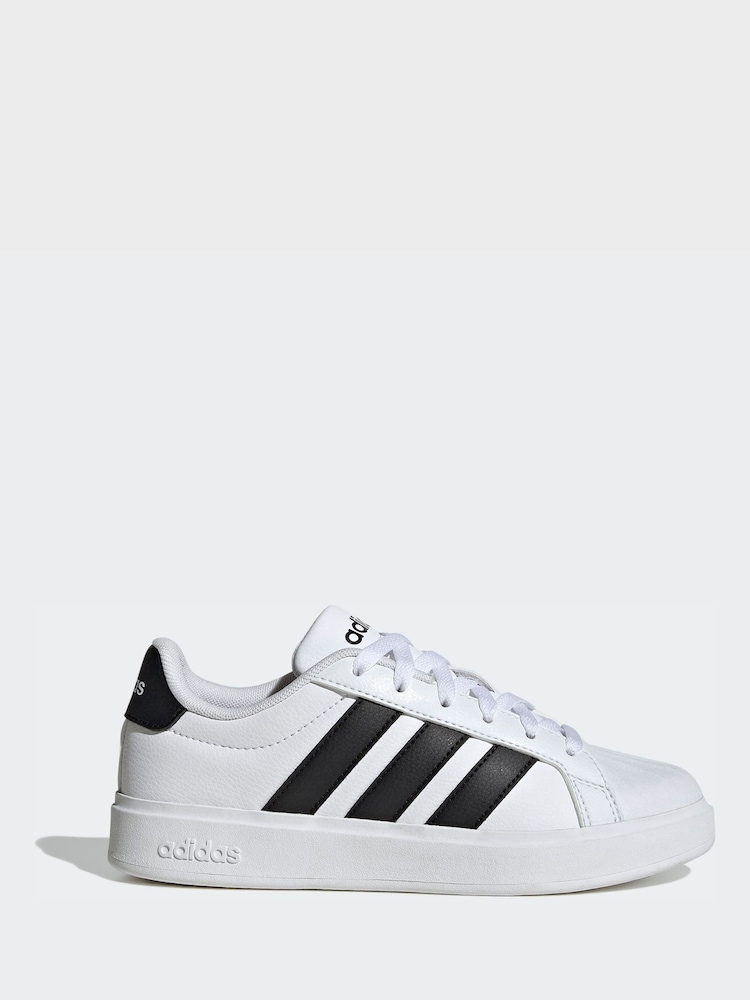 adidas White Street Talk Lace Junior Trainers - Image 1 of 9 adidas White Street Talk Lace Junior Trainers - Image 1 of 9