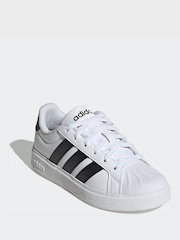 adidas White Street Talk Lace Junior Trainers - Image 3 of 9