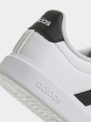 adidas White Street Talk Elastic Lace Kids Trainers - Image 7 of 9