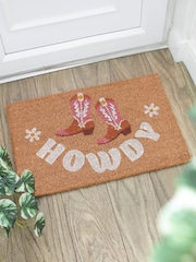 Something Different Brown Howdy Cowboy Boot Doormat - Image 1 of 2