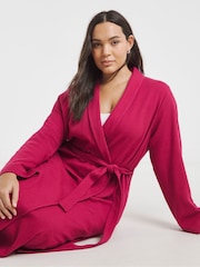 Simply Be Pink Pretty Secrets Waffle Gown - Image 1 of 4