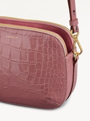 Radley Medium Pink Dukes Place Faux Croc Zip Top Cross-Body Bag - Image 3 of 5