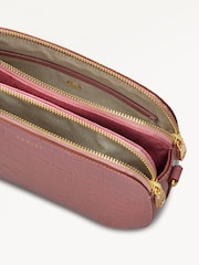Radley Medium Pink Dukes Place Faux Croc Zip Top Cross-Body Bag - Image 4 of 5