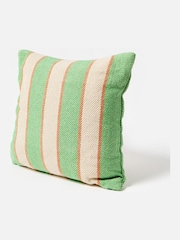 Oliver Bonas Green/White Woven Stripe Cushion Cover - Image 1 of 3